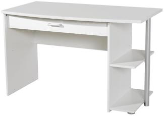 Schreibtisch POINT in alpinweiß mit Schubkasten 120x64 cm