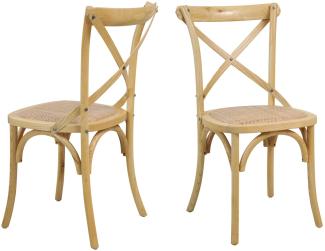 2er Set Stühle 48x52x89 cm Rattan Braun