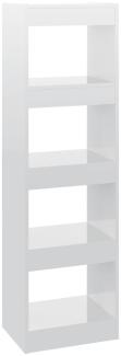 Bücherregal/Raumteiler Hochglanz-Weiß 40x30x135 cm