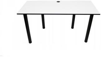 Gaming Tisch CODE BIG, 160x73-76x80, weiß/schwarze Beine