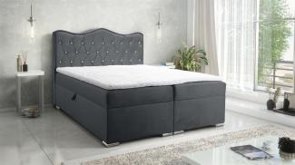 Boxspringbett Schlafzimmerbett SULTAN New in Stoff Velvet X Graphitgrau 200x200cm