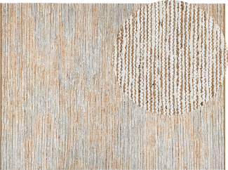 Teppich Baumwolle beige weiß 300 x 400 cm BARKHAN