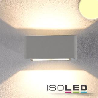 ISOLED LED Wandleuchte Up&Down 4x3W CREE, IP54, silber, warmweiß