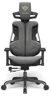 SONGMICS Gaming-Stuhl, Bürostuhl, höhenverstellbar, Textur mit Karbonfaser-Effekt, mit Kopfstütze, verstellbaren Armlehnen, Rückenlehne, bis 150 kg belastbar, taubengrau