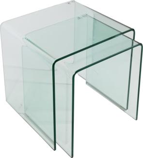 bhp Beistelltisch aus Glas 2er Set 42x42x42cm 10mm Klarglas