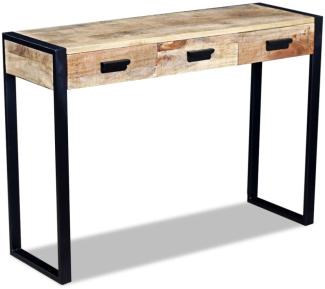 vidaXL Konsolentisch mit 3 Schubladen Mangoholz Massiv 110x35x78 cm