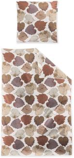 Irisette Feinbiber Bettwäsche Koala 155x220 Blätter Herbst kupfer sand 8533-50