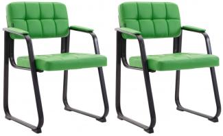 2er Set Besucherstühle Canada B Kunstleder (Farbe: grün)