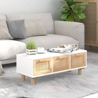 vidaXL Couchtisch Weiß 80x40x30 cm Holzwerkstoff & Massivholz Kiefer [345618]