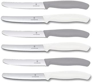 6 Stück Victorinox Tafelmesser Swiss Classic Nylon (6er Pack, Limited Edition Cool Grey / Weiß)