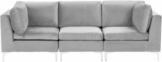 3-Sitzer Sofa Samtstoff grau EVJA