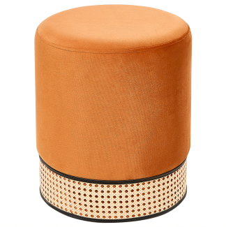 Pouf Samtstoff orange ⌀ 35 cm rund YANKTON