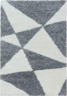 Hochflor Teppich Tarra rechteckig - 280x370 cm - Grau