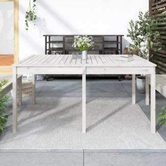 vidaXL Gartentisch Weiß 159,5x82,5x76 cm Massivholz Kiefer