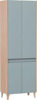 SCHILDMEYER Hochschrank Badschrank Highboard Badmöbel taubenblau 56,9x170x33 cm