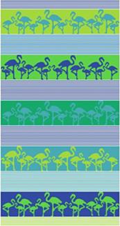 LEX Saunatuch Handtuch Duschtuch Crazy Flamingo Baumwolle 90 x 170 cm Blau-Grün