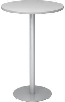 Stehtisch STH08 rund, 80cm, Grau / Silber