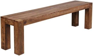 KADIMA DESIGN Stabile Sitzbank aus Massivholz im Landhaus-Stil mit naturbelassenem Flair. Farbe: Braun, Große: 160x35x45