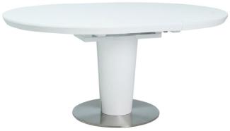 Esstisch Säulentisch Orbit 120-160x120x76cm weiß ausziehbar