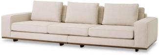 Casa Padrino Luxus Sofa Beige / Braun 286 x 110 x H. 80 cm - Wohnzimmer Sofa mit Kissen - Wohnzimmer Möbel - Luxus Möbel - Wohnzimmer Einrichtung - Luxus Einrichtung - Luxus Qualität