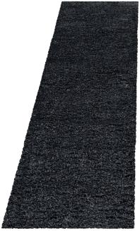 Hochflor Teppich Francesca Läufer - 80x250 cm - Anthrazit