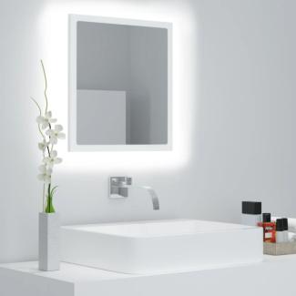vidaXL LED-Badspiegel Weiß 40x8,5x37 cm Spanplatte