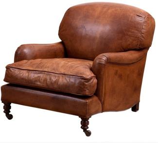 Chesterfield Luxus Echt Leder Ohrensessel Vintage Leder Cigar Braun von Casa Padrino - Club Sessel