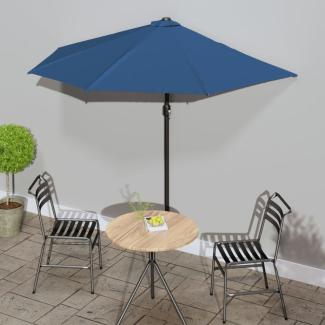 Balkon-Sonnenschirm Alu-Mast Blau 270x144x222cm Halbrund 312501