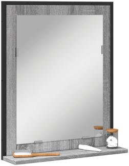 vidaXL Badspiegel mit Ablage Grau Sonoma 50x12x60 cm Holzwerkstoff