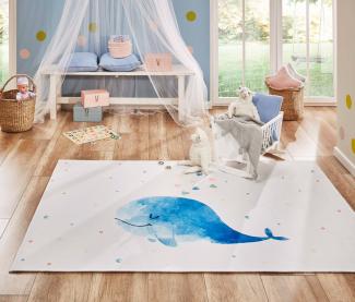 Kinderteppich Sweet Dreams - Wal, Farbe: Wal, Größe: 100x160 cm