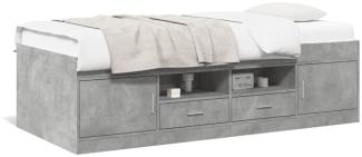 vidaXL Tagesbett mit Schubladen Betongrau 75x190 cm Holzwerkstoff