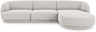 Micadoni 4-Sitzer Ecke rechts Sofa Miley | Bezug Light Grey | Beinfarbe Black Plastic