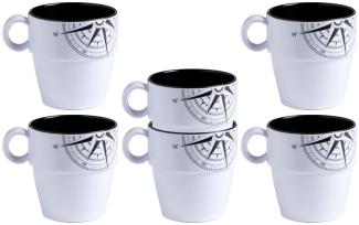Kaffee- Becher Tasse, Kaffeepot, Mug, Melamin, Lombok - Serie 6er Set