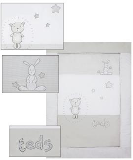 Belily 'Teddy-Teds' Krabbeldecke 100 x 135 cm creme/weiß/grau