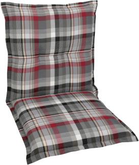 GO-DE Sesselauflage 100 x 50 x 9 cm grau rot Auflage Polster Kissen Sessel