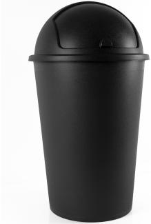 Mülleimer 50L mit Schiebedeckel Abfalleimer Müllsammler Müllbehälter Papierkorb, schwarz