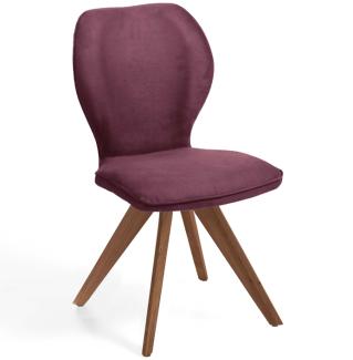 Niehoff Sitzmöbel Colorado Trend-Line Design-Stuhl Wild-Nussbaum/Polyester - 180° drehbar Nirvana rot