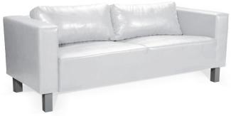 Sofa Designersofa MAILAND 3-Sitzer in Kunstleder Weiß