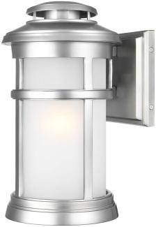 LED Ultra Wetter & Salzluft resistente Außen Laterne, Silber Höhe 33cm