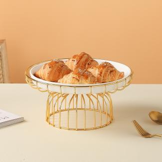 Etagere Goldkäfig Design Porzellan für Dessert Cake Stand Party Dekoration Obst