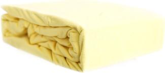 Jersey Spannbettlaken 100% Baumwolle 200-200x220 cm + 40 cm Rundumgummizug Gelb