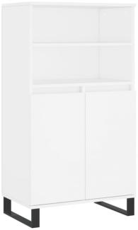 Highboard Weiß 60x36x110 cm Holzwerkstoff (Farbe: Weiß)