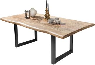 TABLES&Co Tisch 160x90 Mangoholz Natur Metall Schwarz