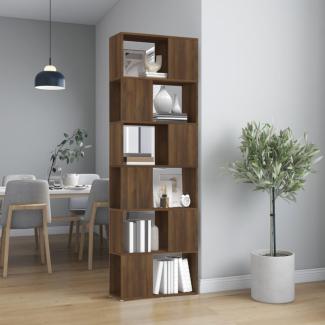 vidaXL Bücherregal/Raumteiler Braun Eichen-Optik 60x24x186 cm