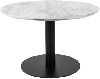 Bologna Couchtisch Ø70cm Marmoroptik schwarz weiß Holz Beistelltisch Tisch Sofa