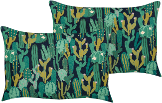 Gartenkissen Kaktusmotiv grün 40 x 60 cm 2er Set BUSSANA