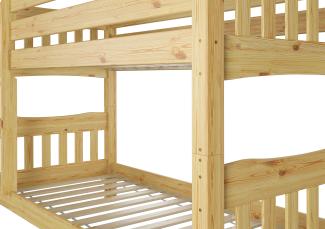 Erst-Holz Etagenbett Kiefer 90x200 cm inkl. Bettkästen, natur