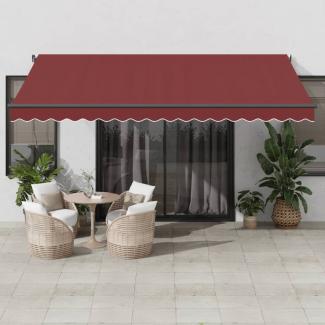 Markise Manuell mit LED Weinrot 450x350 cm 3215003