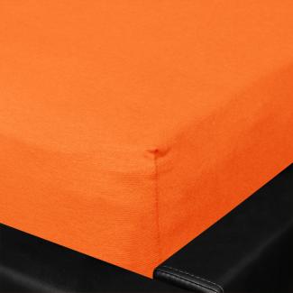 BettwarenShop Feinjersey Kinder-Baby Spannbetttuch | 70x140 cm | orange