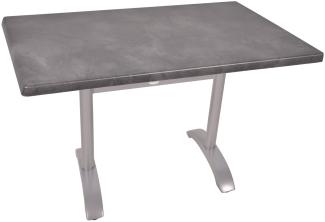 Bistrotisch Set Dark Slate 120x80cm Tischgestell Alu silber matt Garten Tisch